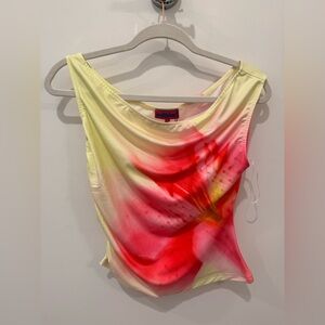 25$ Edikted floral Yellow and Red Cold shoulder Top